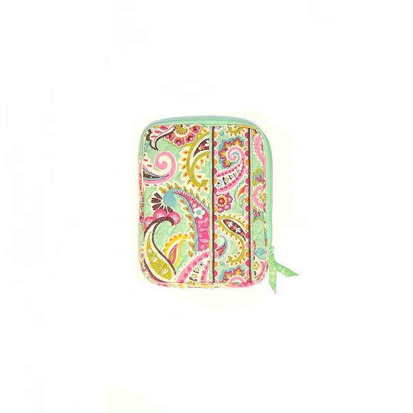 Vera Bradley Tablet Sleeve Paisley Floral Green Quilted Design - Picture 2 of 6